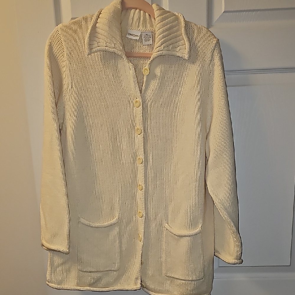 Cherokee Cream Button-Up Sweater